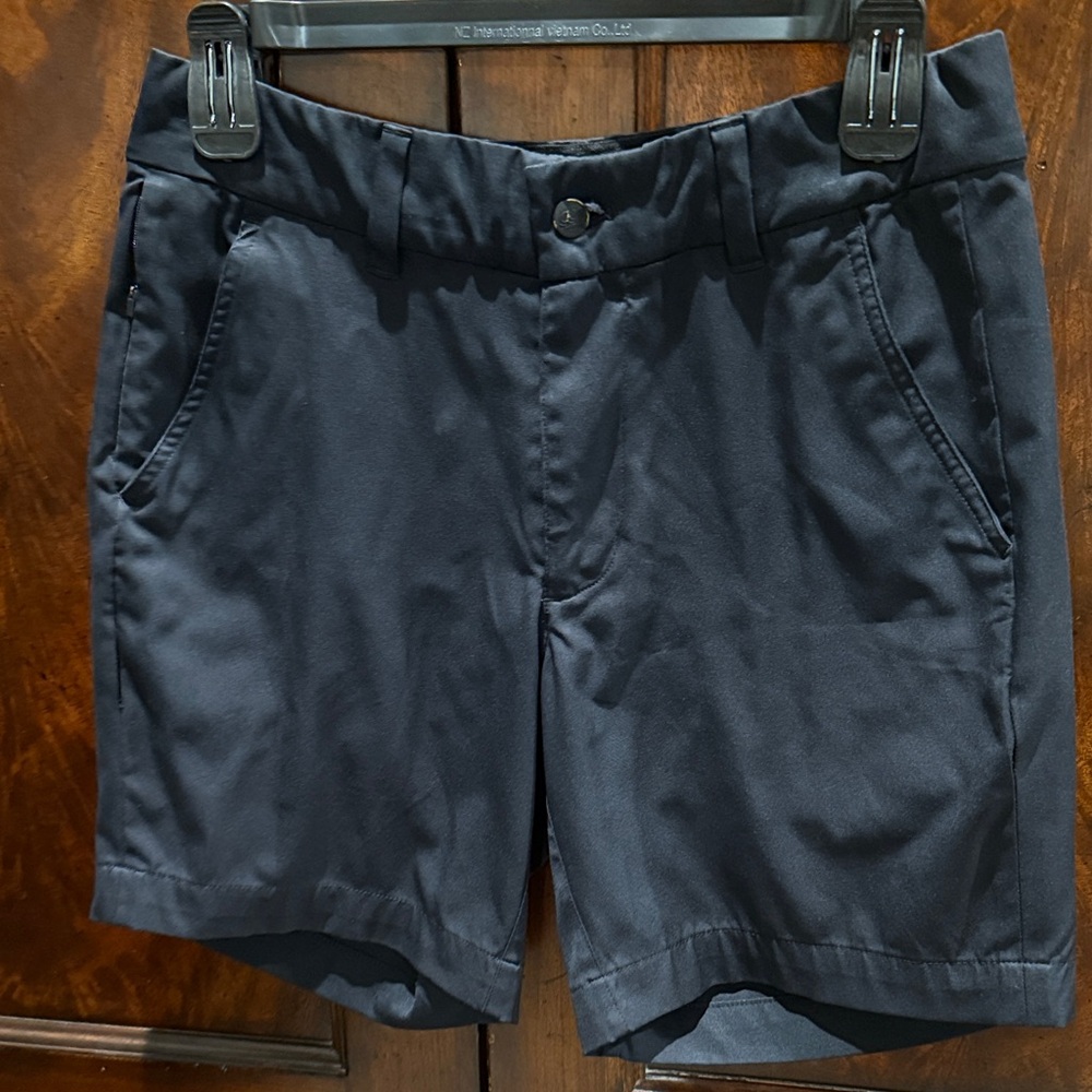 Men's Navy Flat Front Shorts